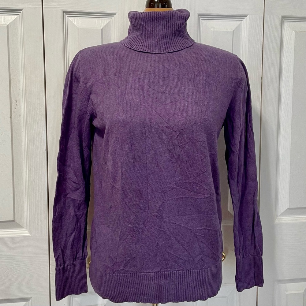 L.L. Bean Women's Rich Purple Turtleneck Sweater